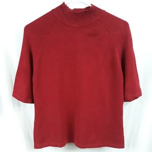 New York & Company Large Red Mock Top